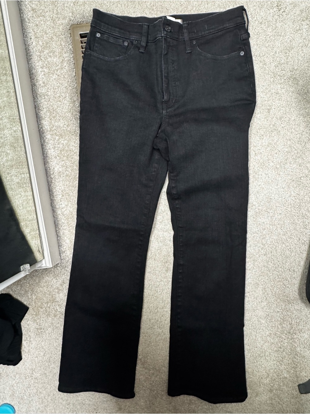 Madewell Black Mid-Rise Kick Out Jeans